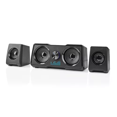 Nedis GSPR21022BK gamer hangszóró készlet, csatornák: 2.2, USB tápellátás, 3,5 mm jack, 48 W, LED, hangerőszabályozó