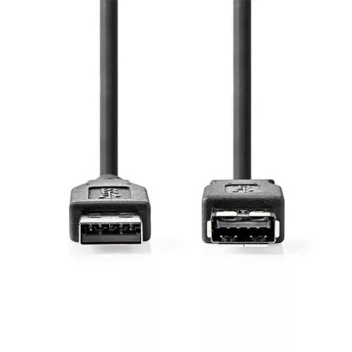 Nedis CCGL61010BK10 USB3.2 toldó / hosszabító kábel, USB A dugó, USB-A aljzat, 5 Gbps, 1m, (USB3.1, USB3.0, USB2.0)