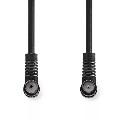 Nedis CSGL40120BK15 koax RF kábel, koax férfi (dugó), koax női (aljzat) 120 dB, 75 Ohm, Négyszeresen árnyékolt ,  1,5m