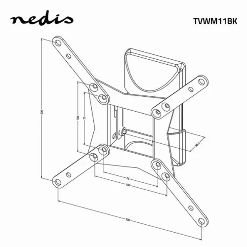 Nedis TVWM11BK LCD TV / monitor fali tartó konzol, 10 - 32 ", max. teherbírás: 30 kg, dönthető, forgatható