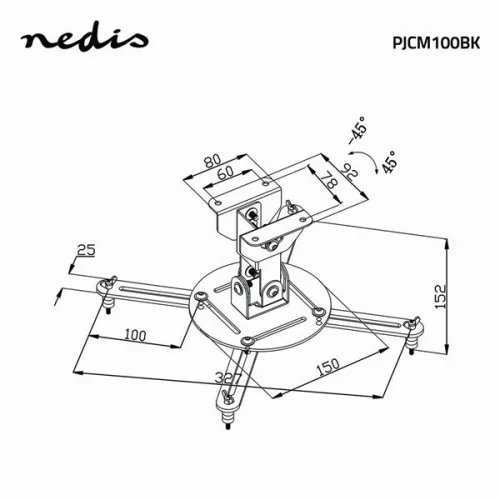 Nedis PJCM100BK projektor tartó konzol