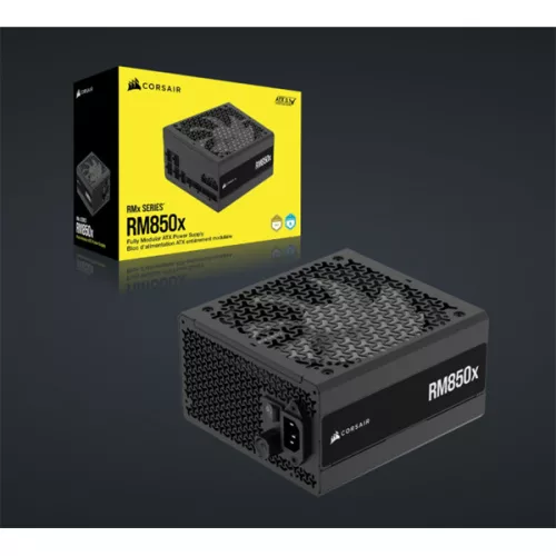 CORSAIR Tápegység Moduláris, RM850x, 850W, ATX 3.1, PCIe 5.1, 14cm, Cybenetics Gold