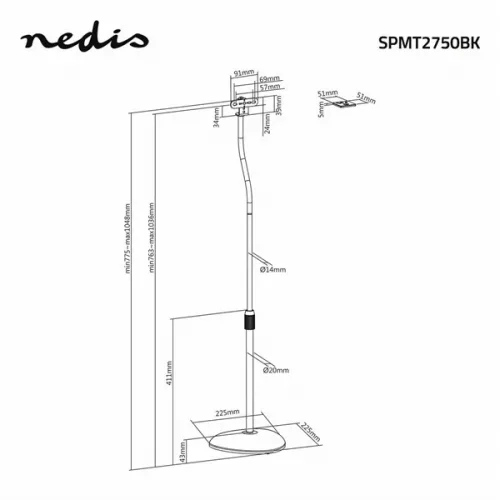 Nedis SPMT2750BK hangszóró állvány
