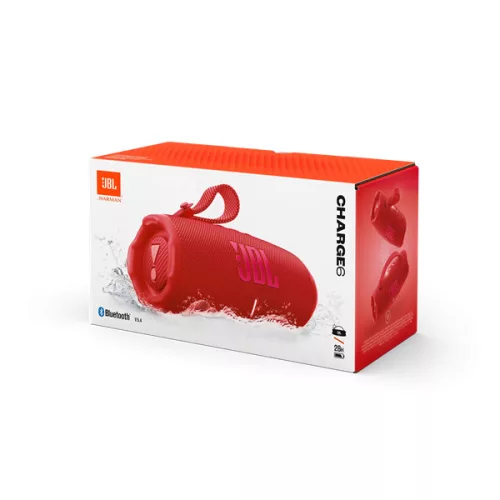 JBL CHARGE 6 RED, BT hangszóró, Piros (Hordozható, vízálló)