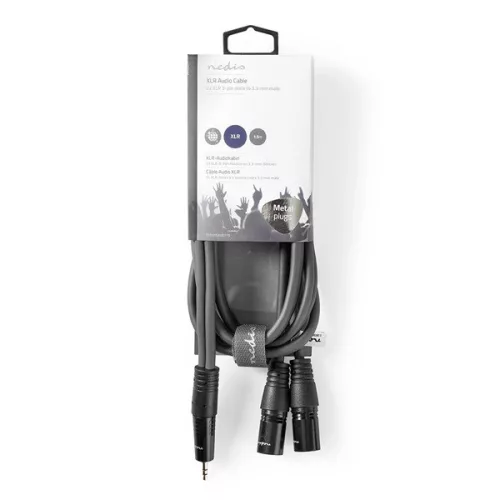 Nedis COTH15310GY15 balanced/szimmetrikus félprofi XLR audio kábel, 2x XLR 3 tűs dugó | 3,5 mm sztereo jack dugó, 1,5m