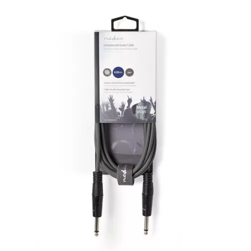 Nedis COTH23200GY50 félprofi audio kábel, 3,5mm sztero jack dugó - 2 x 6,35mm mono jack dugó, 5m, rugalmas