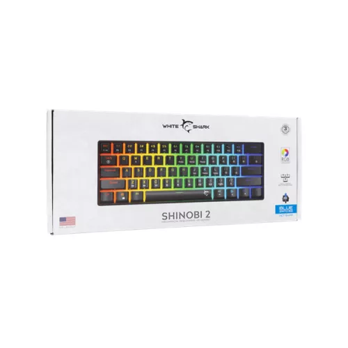WHITE SHARK GK-004121B/BL-US SHINOBI-2/B-BL-US mech. bill. 61 kék gomb,fekete,angol