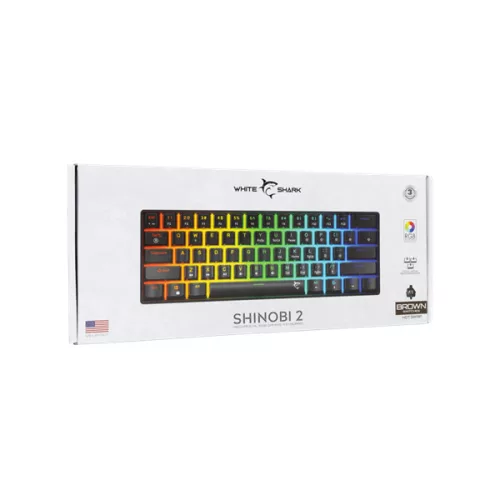 WHITE SHARK GK-004131B/BR-US SHINOBI-2/B-BR-US mech. bill. 61 barna gomb,fekete,angol