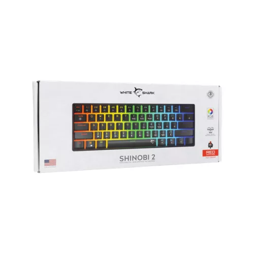 WHITE SHARK GK-004111B/R-US SHINOBI-2/B-R-US mech. bill. 61 piros gomb,fekete,angol
