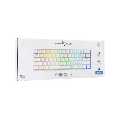 WHITE SHARK GK-004221W/BL-US SHINOBI-2/W-BL-US mech. bill. 61 kék gomb,fekete,angol