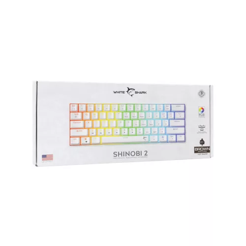 WHITE SHARK GK-004231W/BR-US SHINOBI-2/W-BR-US mech. bill. 61 barna gomb,fekete,angol