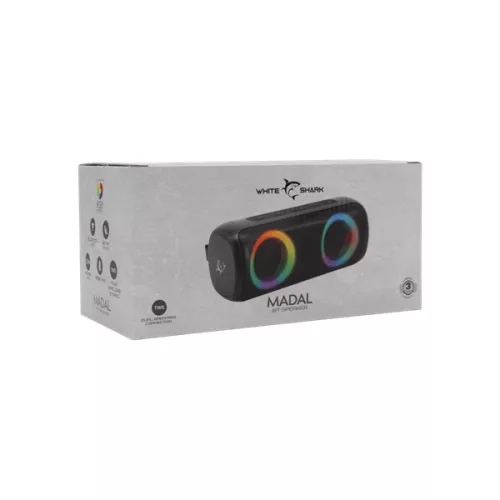 WHITE SHARK GBT-876 MADAL BLUETOOTH HANGSZÓRÓ 2X10W, TWS, fekete