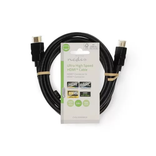 Nedis CVGL35000BK20 ultra HDMI 2.1 kábel, 8K@60Hz, 48 Gbps, 2 m