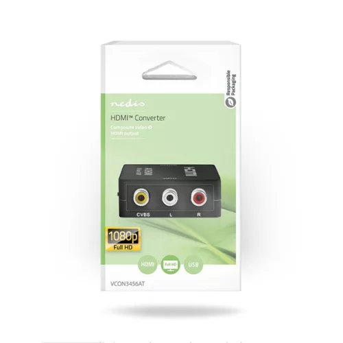 Nedis VCON3456AT (converter) videó konverter, 3 xRCA bemenet - HDMI kimenet 1080p, 1,65 Gbps