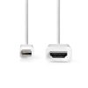 Nedis CCGL37600WT20 mini Display port1.2 kábel, mini Display port dugó - HDMI dugó, 1080p, 2m