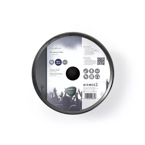 Nedis COTR15011GY100 mikrofon kábel 2 x 0,12 mm2 | Réz | 100 m