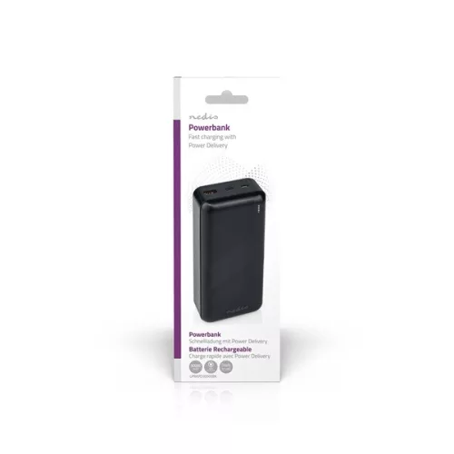 Nedis UPBKPD30000BK powerbank, hordozható külső akkumulátor, power bank 30000mAh