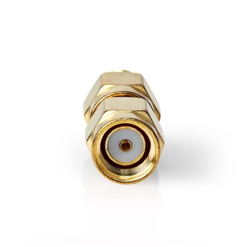 Nedis CSGB02111GD SMA dugó - aljzat fordított polarítású adapter, 50 Ohm, réz, aranyozott, 2db/csomag