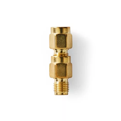 Nedis CSGB02111GD SMA dugó - aljzat fordított polarítású adapter, 50 Ohm, réz, aranyozott, 2db/csomag