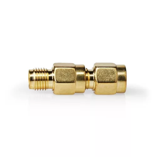 Nedis CSGB02111GD SMA dugó - aljzat fordított polarítású adapter, 50 Ohm, réz, aranyozott, 2db/csomag