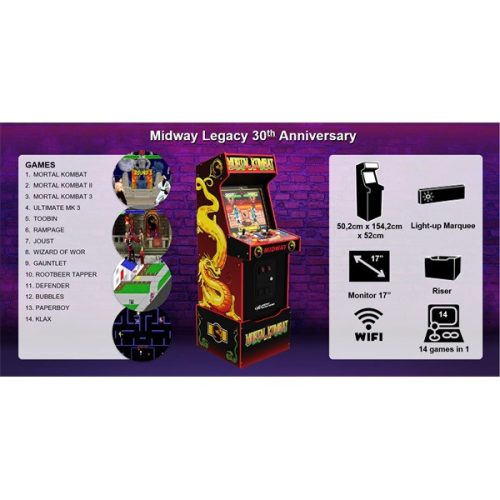 ARCADE1UP Játékkonzol Mortal Kombat Midway Legacy 14-in-1 Wi-Fi-képes, MKB-A-200410