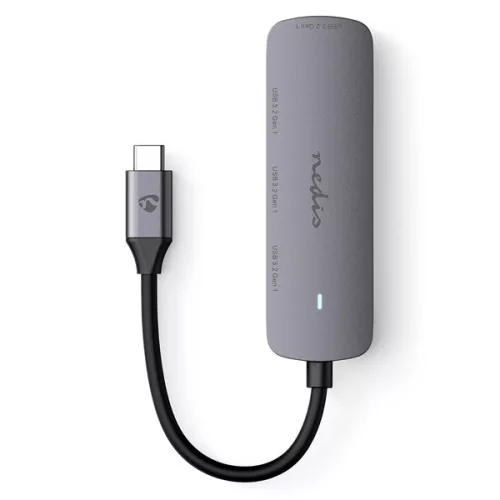 Nedis CCGB64220GY01 4 portos USB-C hub, USB-C dugó (USB C) to 4x USB A 3.2 Gen1