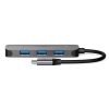 Nedis CCGB64220GY01 4 portos USB hub, USB-C dugó (USB C) - 4x USB A 3.2 Gen 1