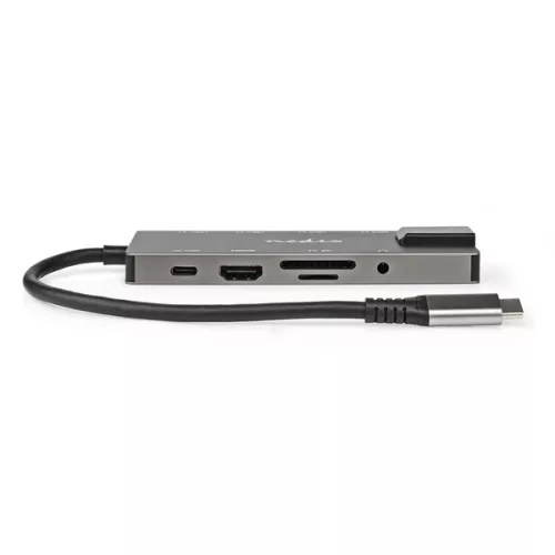 Nedis CCBW64775AT02 USB-C (USB) dokkoló (HUB) - multi port, USB 3.2 Gen 1, USB-C 100W PD, HDMI, RJ45, SD kártyaolvasó