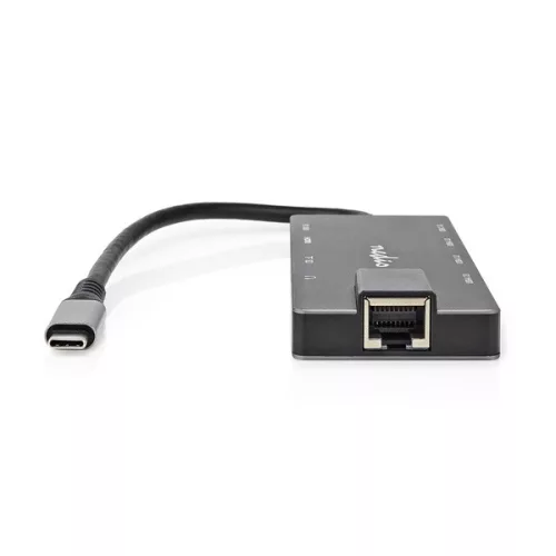 Nedis CCBW64775AT02 USB-C (USB) dokkoló (HUB) - multi port, USB 3.2 Gen 1, USB-C 100W PD, HDMI, RJ45, SD kártyaolvasó