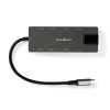 Nedis CCBW64775AT02 USB-C (USB) dokkoló (HUB) - multi port, USB 3.2 Gen 1, USB-C 100W PD, HDMI, RJ45, SD kártyaolvasó