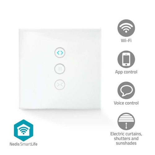 Nedis WIFIWC10WT Wi-Fi függöny, redőny, napellenző vezérlő kapcsoló, 300 W, Android / IOS, Smart life család tagja