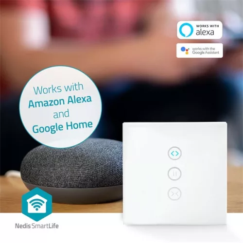 Nedis WIFIWC10WT Wi-Fi függöny, redőny, napellenző vezérlő kapcsoló, 300 W, Android / IOS, Smart life család tagja