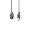 Nedis COTH15120GY15 félprofi audio kábel, 6,35mm mono jack dugó - 3p XLR aljzat, hossz 1,5m, rugalmas