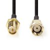 Nedis CSGL02210BK10 SMA kábel, RP SMA férfi, RP SMA női, Aranyozott, 50 Ohm, Egyetlen árnyékolt, 1 m
