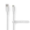 Nedis CCGB60800WT15 flexibilis USB A - USB C (USB-C) kábel, USB2.0, 15W, hossz 1,5m, fehér rugalmas szilikon