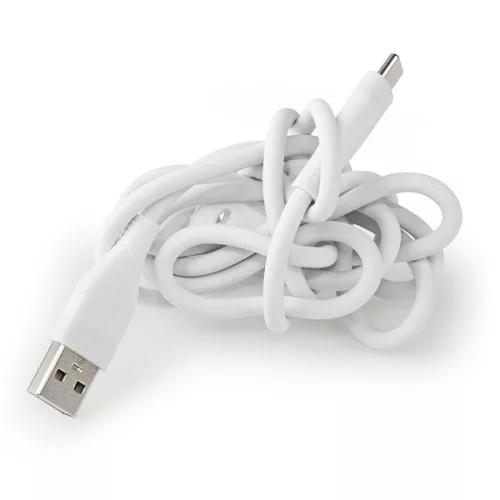Nedis CCGB60800WT15 flexibilis USB A - USB C (USB-C) kábel, USB2.0, 15W, hossz 1,5m, fehér rugalmas szilikon