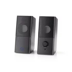   Nedis GSPR10020BK aktív gamer hangszóró 2.0, USB tápellátás, 3,5 mm jack, 18 W, Hangerőszabályozó