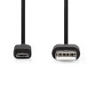 Nedis CCGL60500BK20 USB 2.0  USB-A dugó  - USB Micro-B dugó  11 W 480 Mbps, 2m