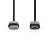 Nedis CCGL60750BK10 USB2.0, USB-C apa - USB Micro-B apa, 60 W, 480 Mbps, hossz 1m