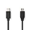 Nedis CCGL60750BK10 USB2.0, USB-C apa - USB Micro-B apa, 60 W, 480 Mbps, hossz 1m