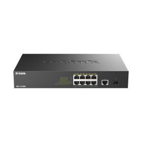   D-LINK Switch 8x1000Mbps(8xPOE) + 1xLAN(1000Mbps) + 1xSFP Menedzselhető Fémházas Asztali, DGS-1010MP/E