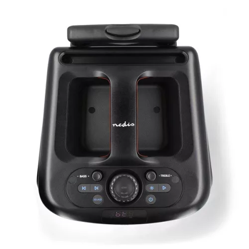 Nedis SPPT2480BK bluetooth hangszóró, hangfal, 2x 5.25" mélynyomó, 2 x 2" magassugárzó, 240W, 5 óra lejátszási idő, akku