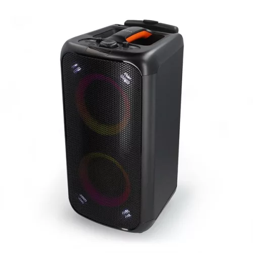 Nedis SPPT2480BK bluetooth hangszóró, hangfal, 2x 5.25" mélynyomó, 2 x 2" magassugárzó, 240W, 5 óra lejátszási idő, akku