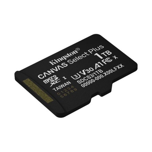 KINGSTON Memóriakártya MicroSDXC 1TB Canvas Select Plus Gen3 150R A1 Adaprer nélkül