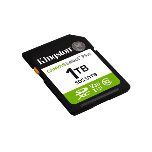 KINGSTON Memóriakártya SDXC 1TB Canvas Select Plus Gen3 150R C10 UHS-I U3 V30