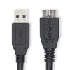 Nedis CCGL61500BK20 USB3.2 - micro-B (micro B) kábel, 5 Gbps, 2m, (USB3.1, USB3.0, USB2.0)