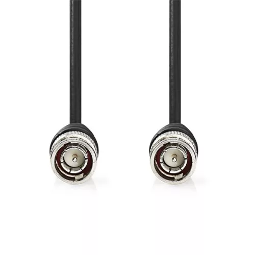 Nedis CVGL01000BK10 BNC video kábel, 75 Ohm, 1m