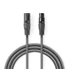 Nedis COTH15010GYO5 balanced/szimmetrikus félprofi XLR audio kábel,XLR dugó- aljzat, 0.5m, rugalmas