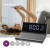 Nedis WCACQ20BK ébresztő óra vezeték nélküli telefon töltővel, Qi tanúsítvánnyal rendelkező 5 / 7,5 / 10 / 15 W töltés