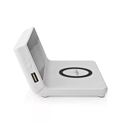 Nedis WCACQ20WT ébresztő óra vezeték nélküli telefon töltővel, Qi tanúsítvánnyal rendelkező 5 / 7,5 / 10 / 15 W töltés